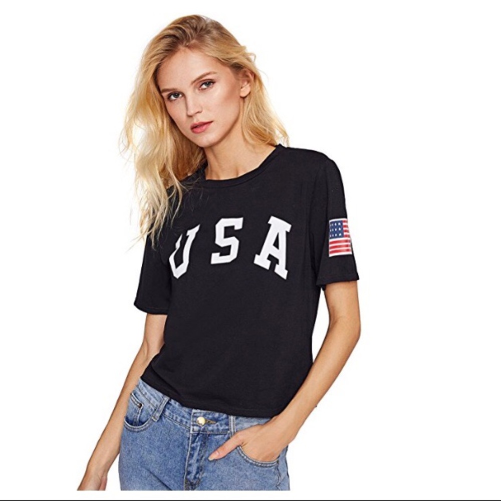 Black Crop T-Shirt (USA)